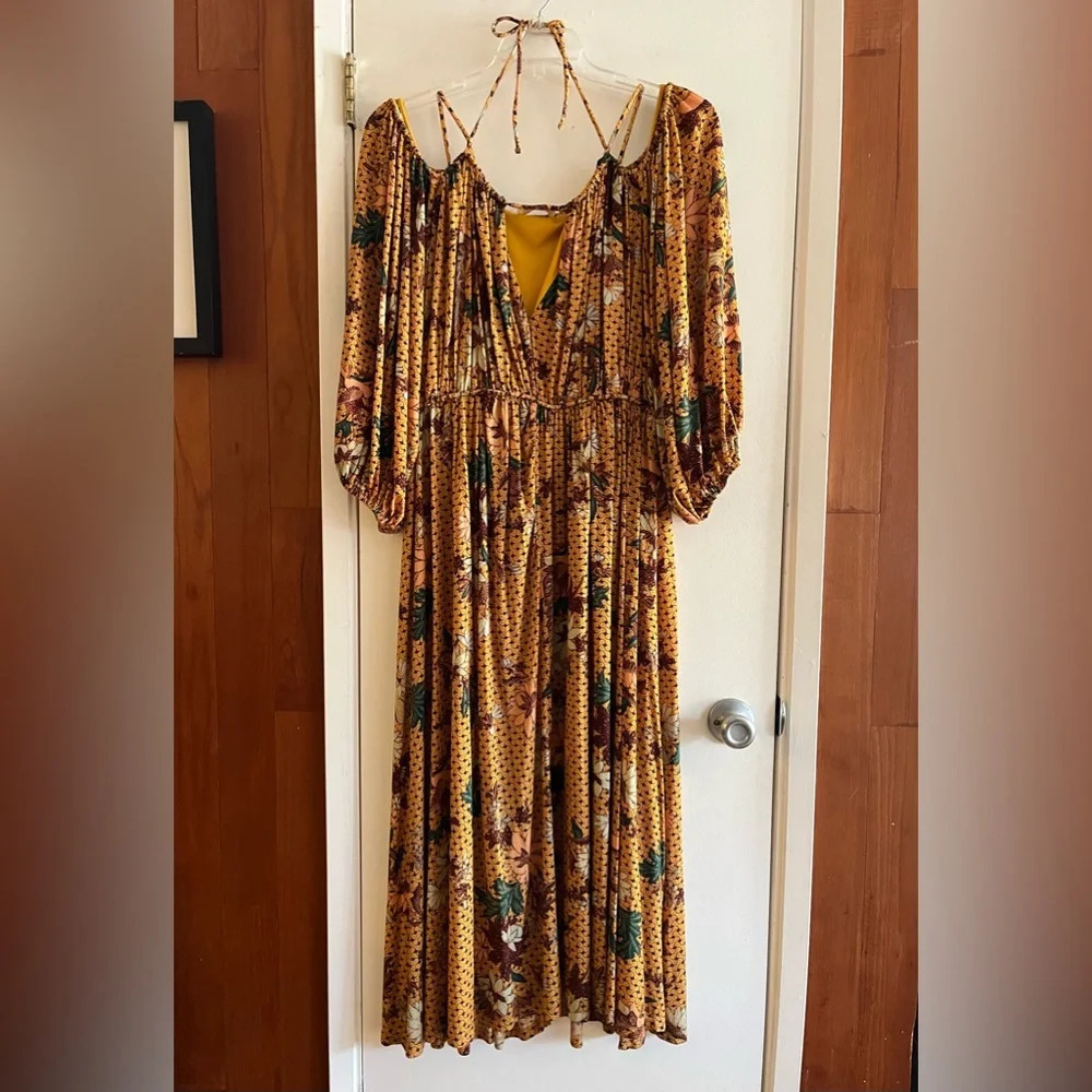 Ulla Johnson Noemi Cold Shoulder Floral Midi Dress - Picture 2 of 14